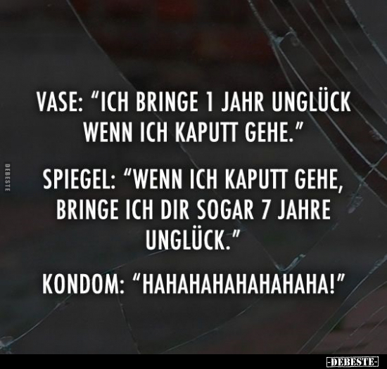 Vase: "Ich bring 1 Jahr Unglück wenn ich kaputt gehe." - Lustige Bilder | DEBESTE.de
