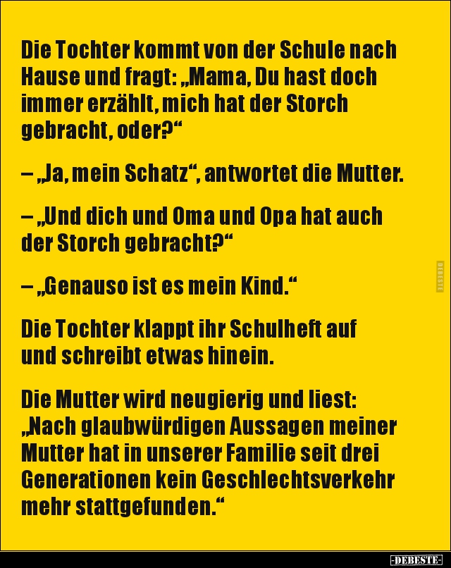 Die Tochter kommt von der Schule nach Hause und fragt.. - Lustige Bilder | DEBESTE.de