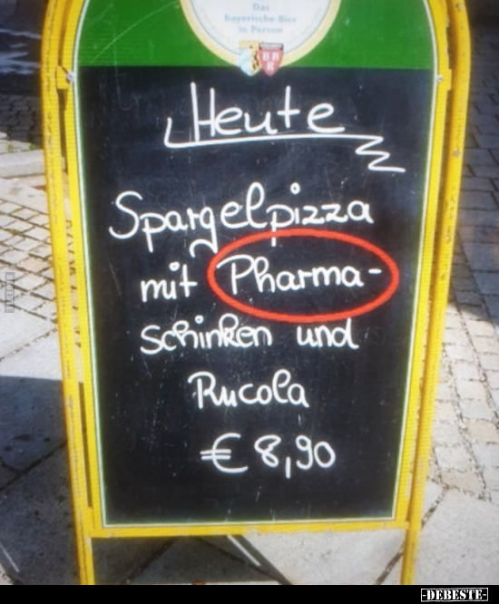 Heute: Spargelpizza mit Pharmaschinken und Rucola... - Lustige Bilder | DEBESTE.de