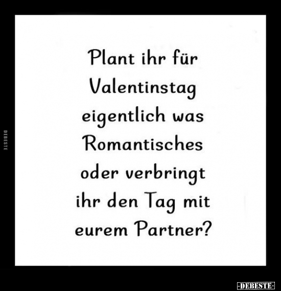 Plant ihr für Valentinstag eigentlich was Romantisches.. - Lustige Bilder | DEBESTE.de