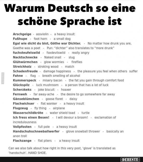 Warum Deutsch so eine schöne Sprache ist.. - Lustige Bilder | DEBESTE.de