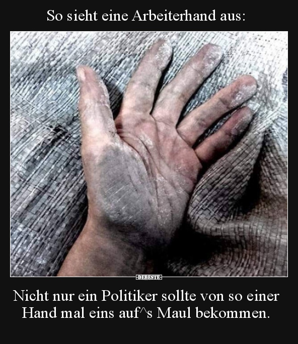 So sieht eine Arbeiterhand aus: Nicht nur ein Politiker.. - Lustige Bilder | DEBESTE.de
