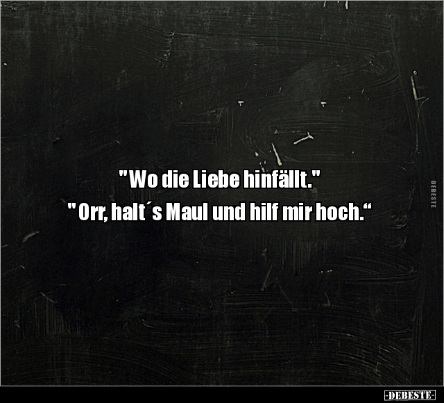 " Wo die Liebe hinfällt." " Orr, halt´s Maul und hilf mir hoch.." - Lustige Bilder | DEBESTE.de