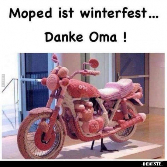 Moped ist winterfest... Danke Oma!.. - Lustige Bilder | DEBESTE.de
