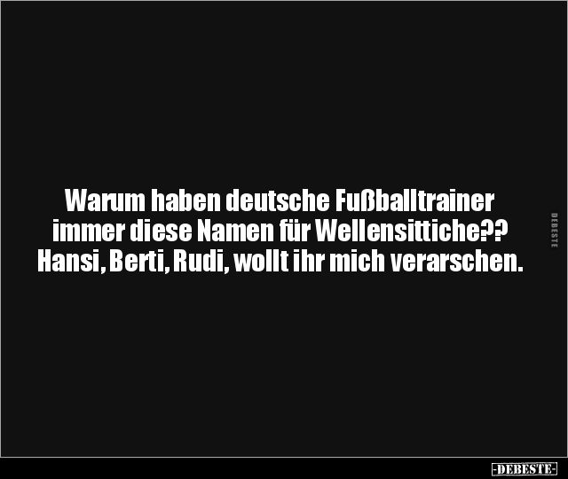 Warum haben deutsche Fußballtrainer immer diese Namen für.. - Lustige Bilder | DEBESTE.de