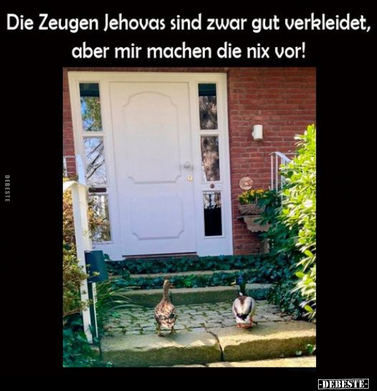 Die Zeugen Jehovas sind zwar gut verkleidet, aber mir.. - Lustige Bilder | DEBESTE.de