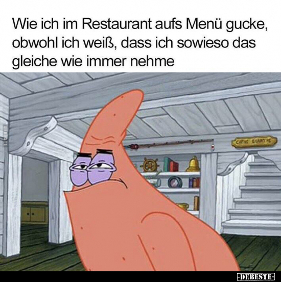 Wie ich im Restaurant aufs Menü gucke.. - Lustige Bilder | DEBESTE.de