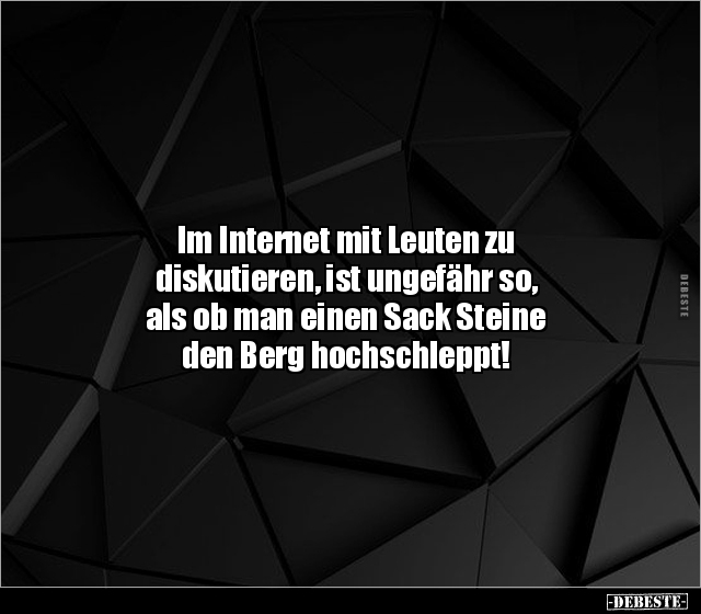 Im Internet mit Leuten zu diskutieren, ist ungefähr so.. - Lustige Bilder | DEBESTE.de