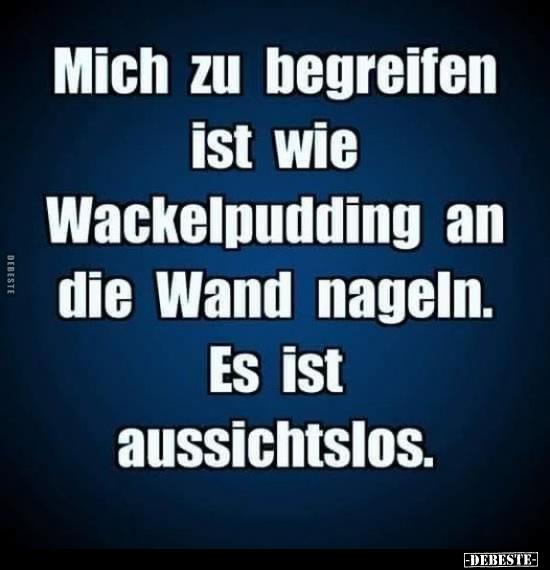 Mich zu begreifen ist wie Wackelpudding.. - Lustige Bilder | DEBESTE.de