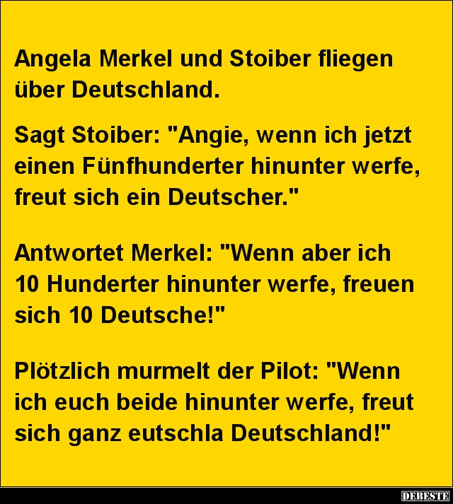 Angela Merkel und Stoiber fliegen über Deutschland.. - Lustige Bilder | DEBESTE.de