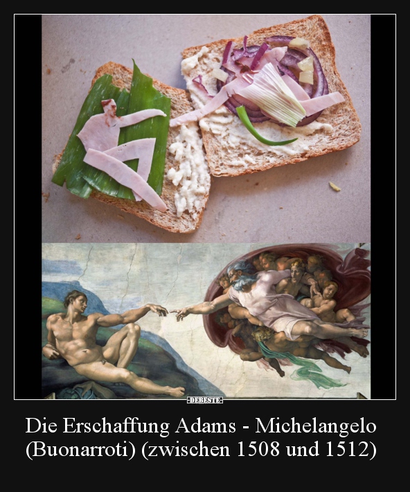 Die Erschaffung Adams - Michelangelo (Buonarroti).. - Lustige Bilder | DEBESTE.de