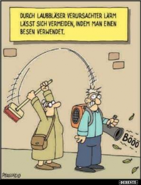 Durch Laubbläser verursachter Lärm lässt sich vermeiden.. - Lustige Bilder | DEBESTE.de