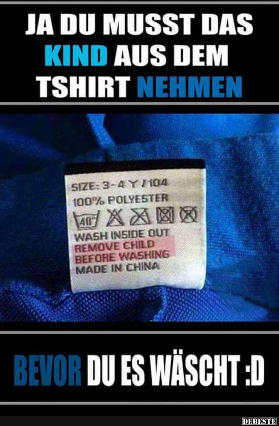 Ja, du musst das Kind aus dem T-shirt nehmen.. - Lustige Bilder | DEBESTE.de