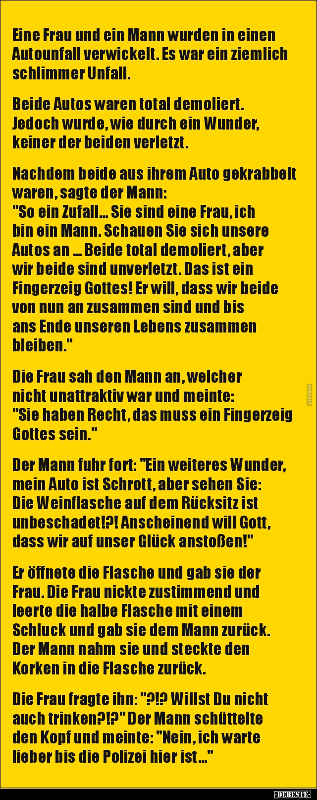 Eine Frau und ein Mann wurden in einen Autounfall.. - Lustige Bilder | DEBESTE.de