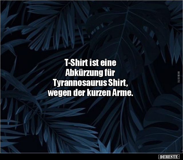 T-Shirt ist eine Abkürzung für Tyrannosaurus Shirt, wegen.. - Lustige Bilder | DEBESTE.de