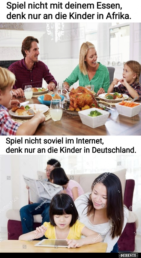 Spiel nicht mit deinem Essen, denk nur an die Kinder in.. - Lustige Bilder | DEBESTE.de