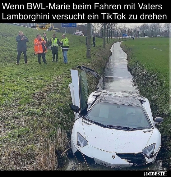 Wenn BWL-Marie beim Fahren mit Vaters Lamborghini.. - Lustige Bilder | DEBESTE.de