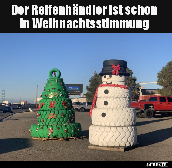 Der Reifenhändler ist schon in Weihnachtsstimmung.. - Lustige Bilder | DEBESTE.de