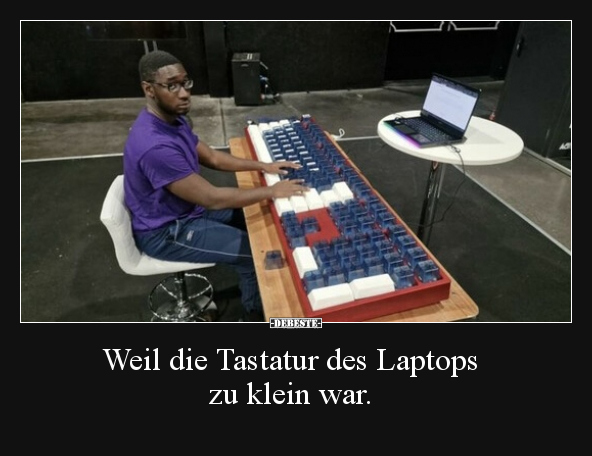 Weil die Tastatur des Laptops zu klein war... - Lustige Bilder | DEBESTE.de