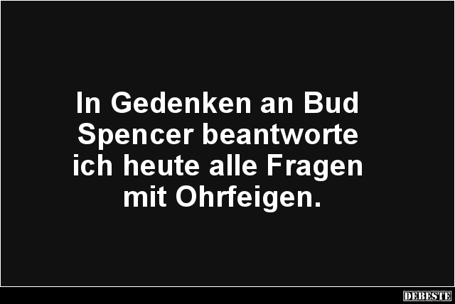 In Gedenken an Bud Spencer beantworte ich heute.. - Lustige Bilder | DEBESTE.de