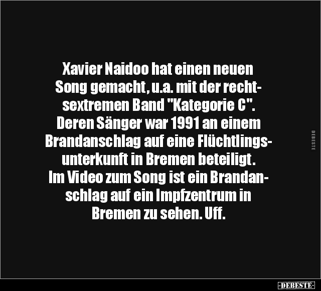 Xavier Naidoo hat einen neuen Song gemacht, u.a. mit der.. - Lustige Bilder | DEBESTE.de