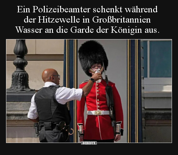 Ein Polizeibeamter schenkt während der Hitzewelle in.. - Lustige Bilder | DEBESTE.de