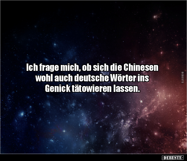 Ich frage mich, ob sich die Chinesen wohl auch deutsche.. - Lustige Bilder | DEBESTE.de