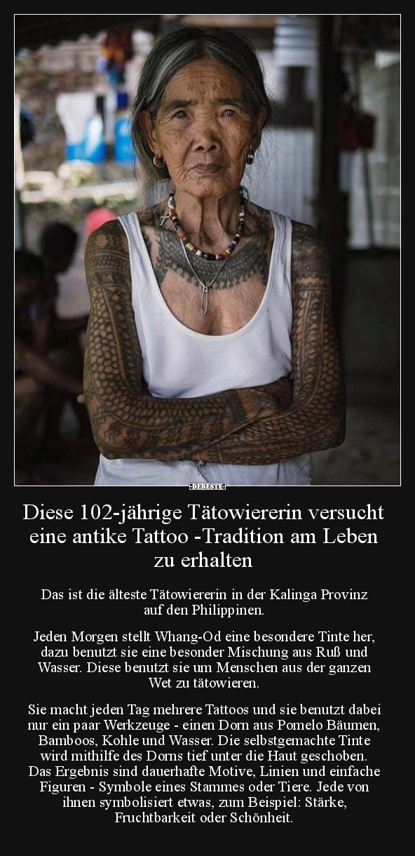 Diese 102-jährige Tätowiererin versucht eine antike Tattoo.. - Lustige Bilder | DEBESTE.de