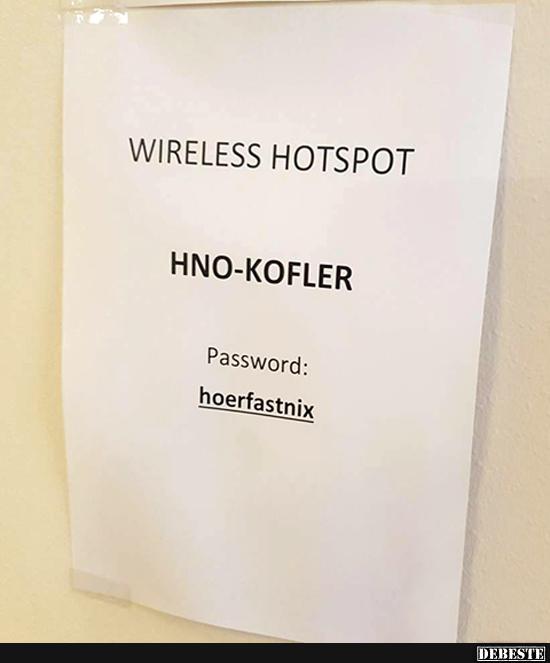 Wireless Hotspot - Hno-Kofler.. - Lustige Bilder | DEBESTE.de