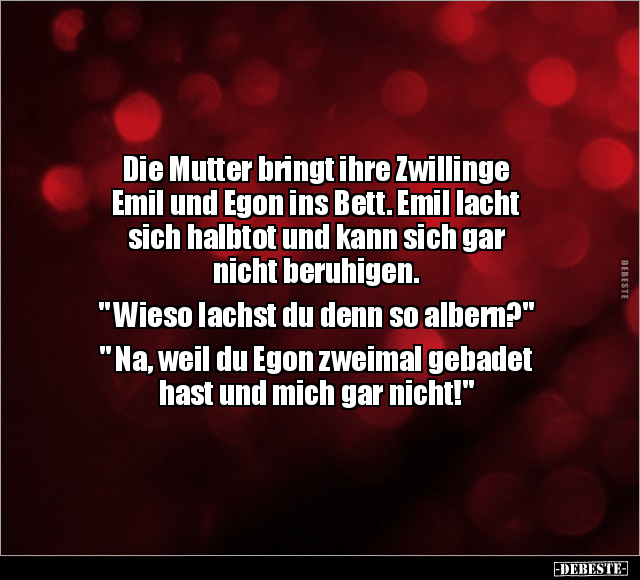 Die Mutter bringt ihre Zwillinge Emil und Egon ins Bett... - Lustige Bilder | DEBESTE.de