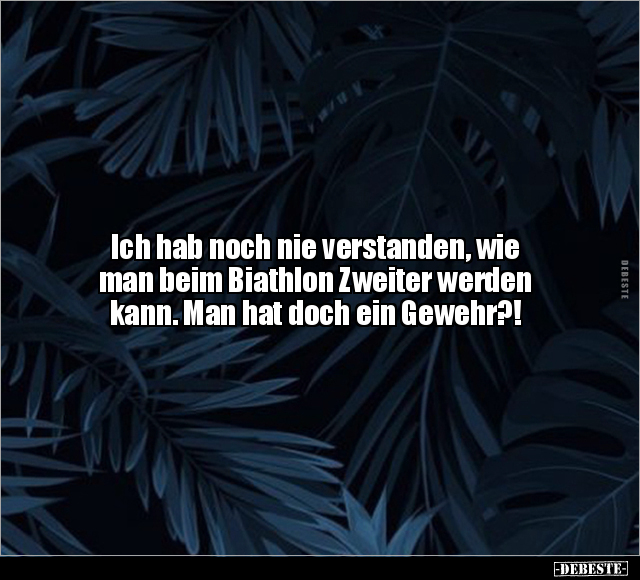 Ich hab noch nie verstanden, wie man beim Biathlon Zweiter.. - Lustige Bilder | DEBESTE.de