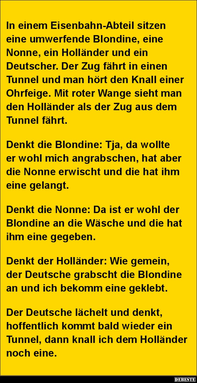 In einem Eisenbahn-Abteil sitzen eine umwerfende Blondine.. - Lustige Bilder | DEBESTE.de