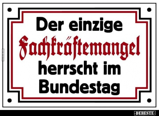 Der einzige Fachkräftemangel herrscht im Bundestag... - Lustige Bilder | DEBESTE.de