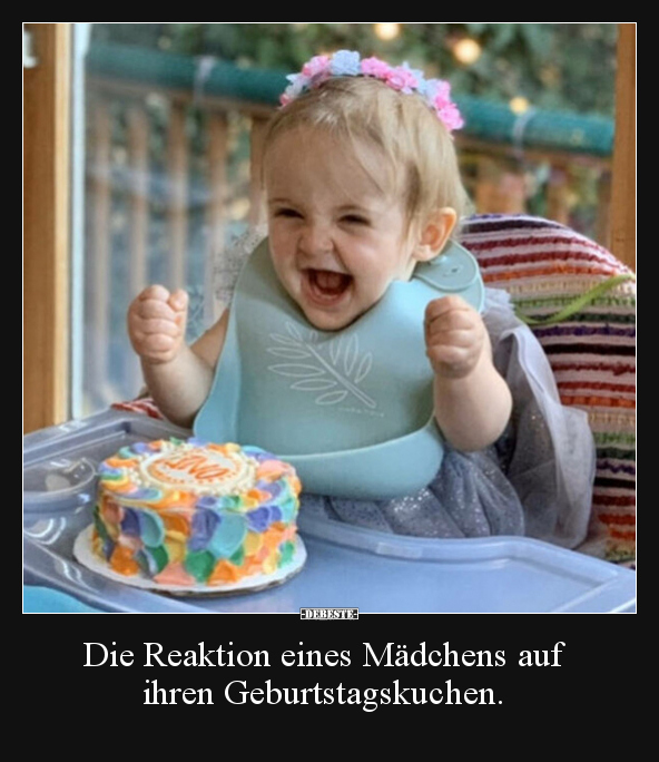 Die Reaktion eines Mädchens auf ihren Geburtstagskuchen... - Lustige Bilder | DEBESTE.de