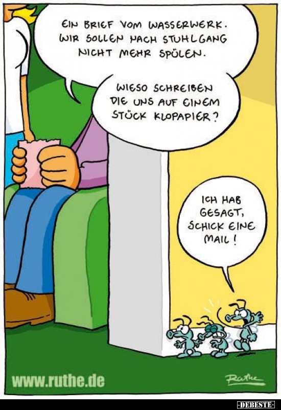 Ein Brief vom Wasserwerk. Wir sollen nach Stuhlgang nicht.. - Lustige Bilder | DEBESTE.de