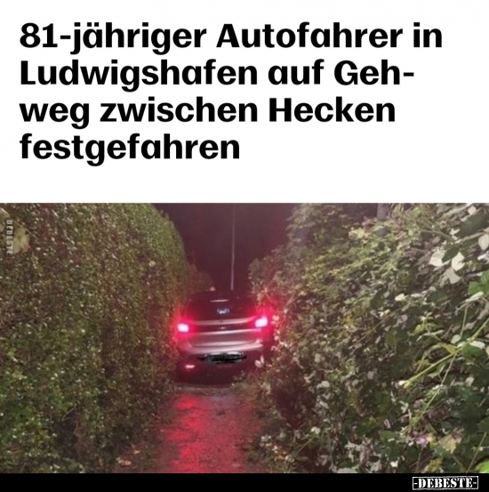 81-jähriger Autofahrer in Ludwigshafen auf Geh- weg.. - Lustige Bilder | DEBESTE.de