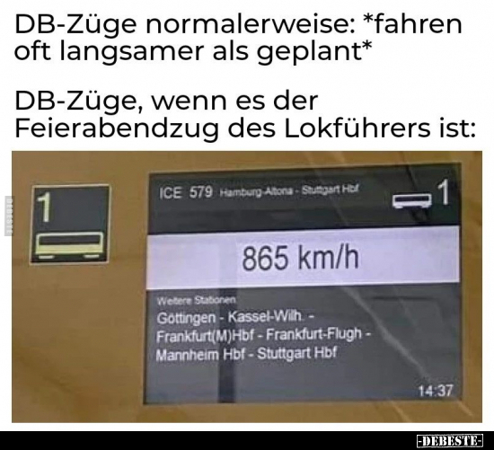 DB-Züge normalerweise: *fahren oft langsamer als.. - Lustige Bilder | DEBESTE.de