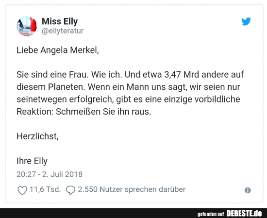 Liebe Angela Merkel,  Sie sind eine Frau. Wie ich.. - Lustige Bilder | DEBESTE.de