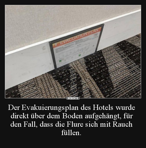 Der Evakuierungsplan des Hotels wurde direkt über dem.. - Lustige Bilder | DEBESTE.de