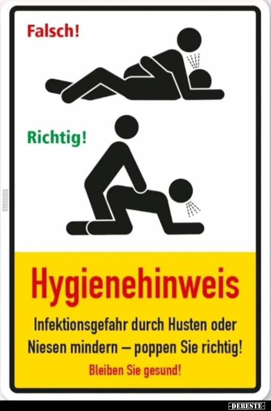 Hygienehinweis - Infektionsgefahr durch Husten oder Niesen.. - Lustige Bilder | DEBESTE.de