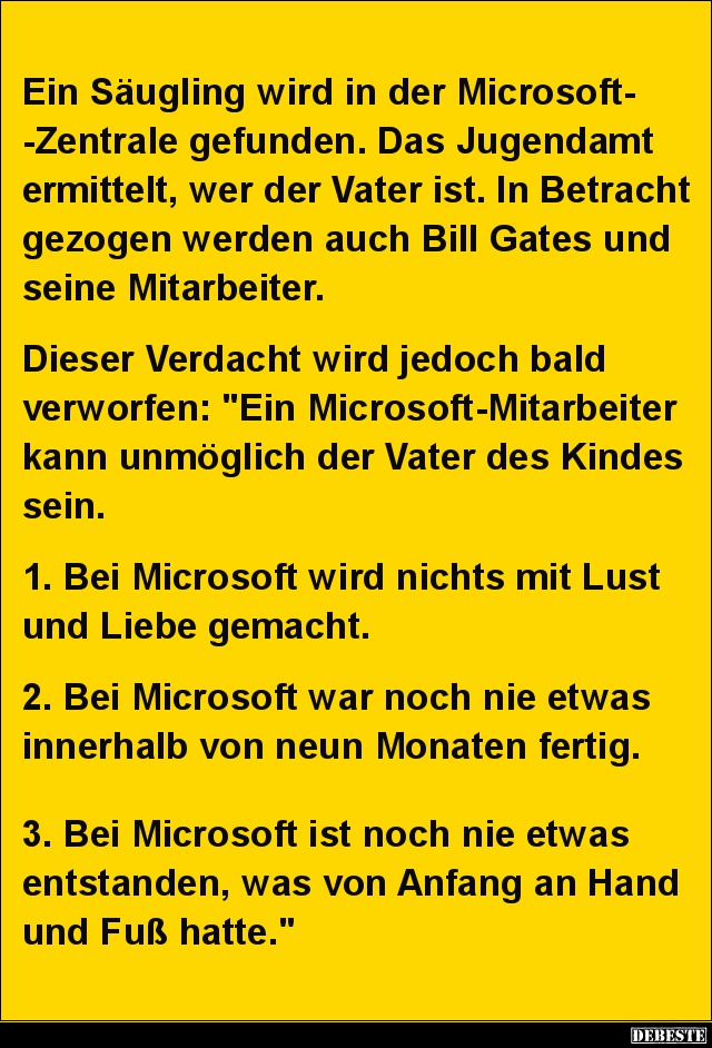 Ein Säugling wird in der Microsoft-Zentrale gefunden.. - Lustige Bilder | DEBESTE.de