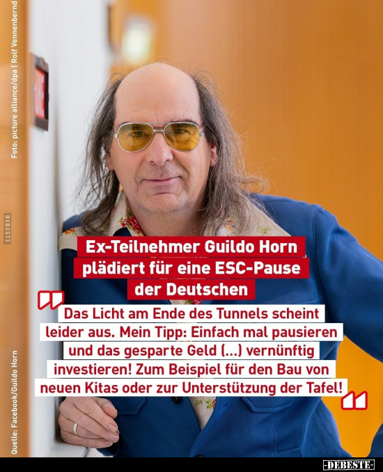 Ex-Teilnehmer Guildo Horn plädiert für eine ESC-Pause der.. - Lustige Bilder | DEBESTE.de