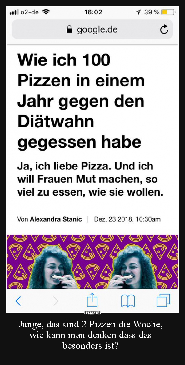 Junge, das sind 2 Pizzen die Woche, wie kann man denken.. - Lustige Bilder | DEBESTE.de