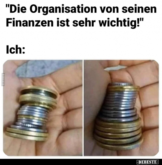 "Die Organisation von seinen Finanzen ist sehr.." - Lustige Bilder | DEBESTE.de