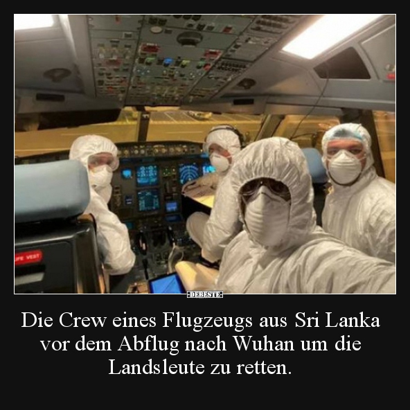 Die Crew eines Flugzeugs aus Sri Lanka vor dem Abflug nach.. - Lustige Bilder | DEBESTE.de