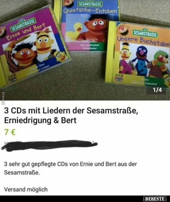 3 CDs mit Liedern der Sesamstraße, Erniedrigung & Bert.. - Lustige Bilder | DEBESTE.de