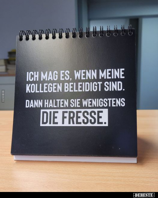 Ich mag es, wenn meine Kollegen beleidigt sind.. - Lustige Bilder | DEBESTE.de