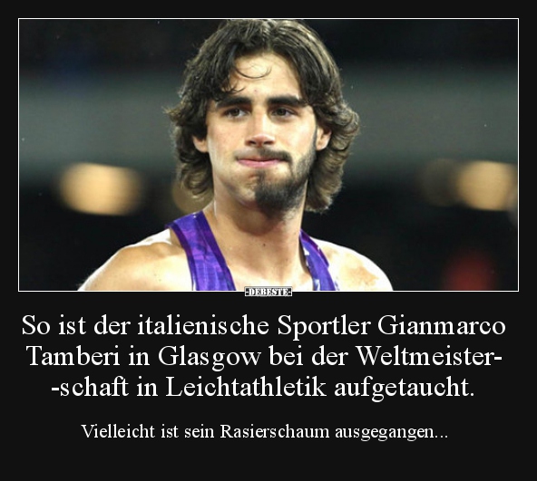 So ist der italienische Sportler Gianmarco Tamberi in.. - Lustige Bilder | DEBESTE.de