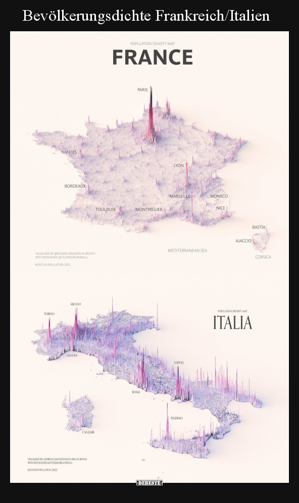 Bevölkerungsdichte Frankreich/Italien.. - Lustige Bilder | DEBESTE.de