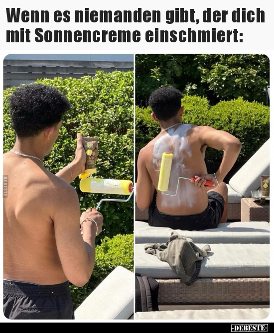 Wenn es niemanden gibt, der dich mit Sonnencreme.. - Lustige Bilder | DEBESTE.de